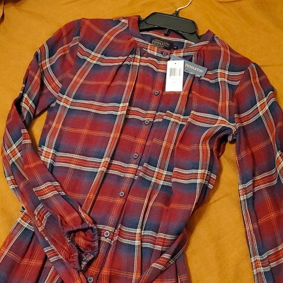 NWT Pendleton long-sleeve button-up plaid dress - Picture 6 of 12